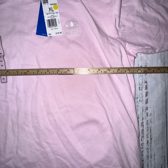 MEN'S XL ADIDAS TREFOIL ESSENTIALS TEE SS (CLEAR PINK) - Picture 4 of 5